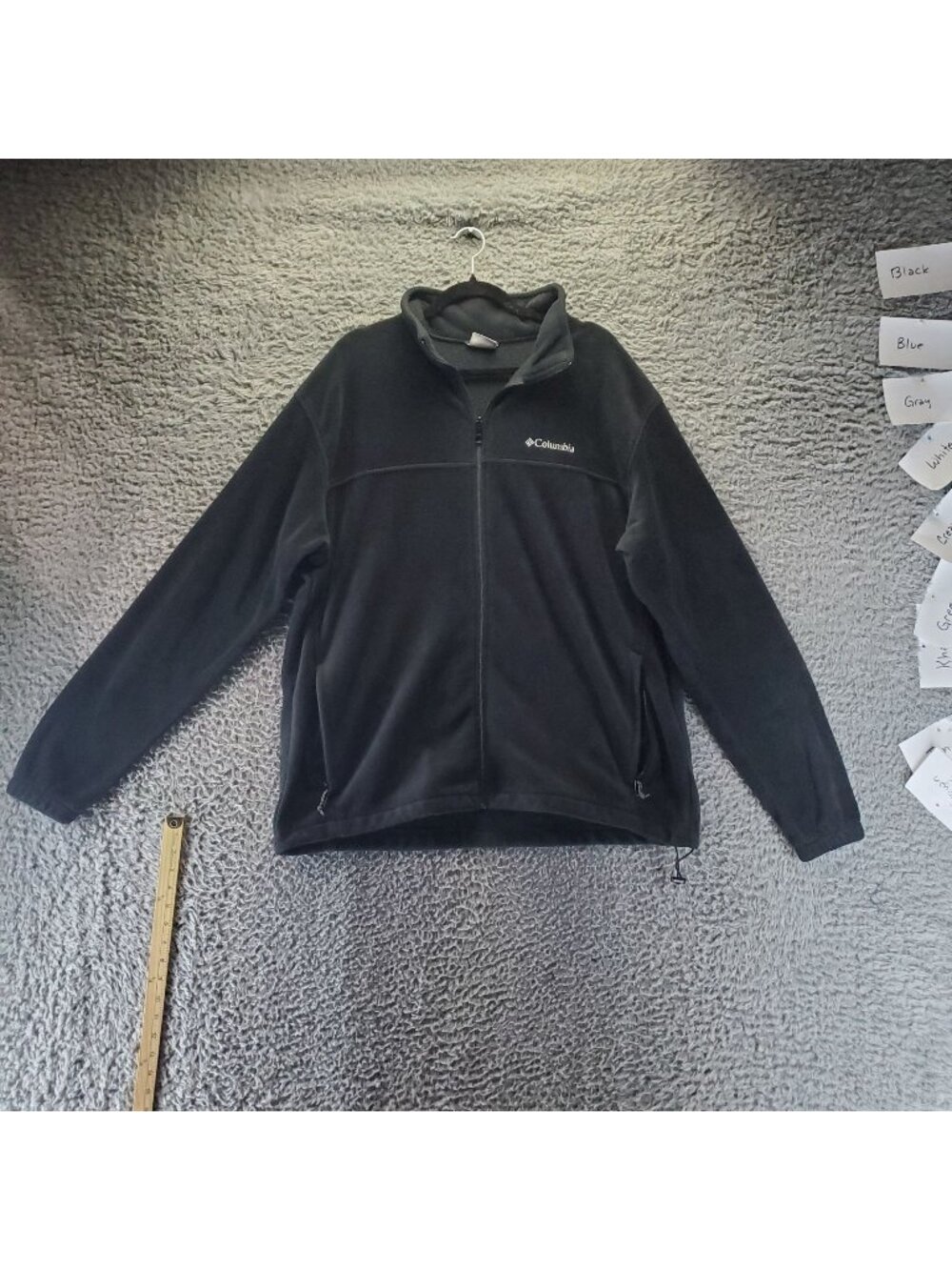 Columbia Jacket Mens XXL Black Full-Zip Fleece Long Sleeve Lightweight Warm *Rea